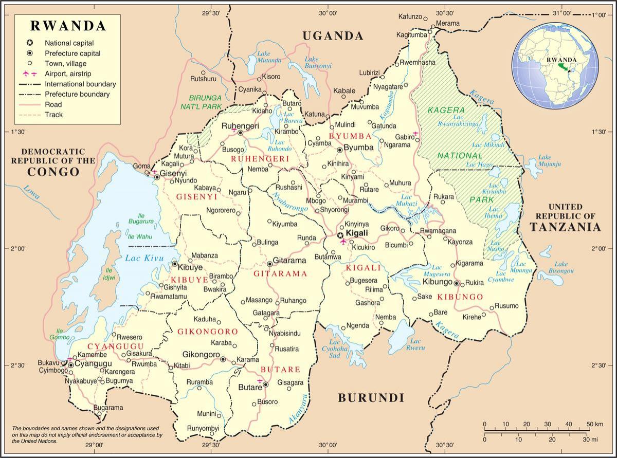 map of map Rwanda surrounding countries
