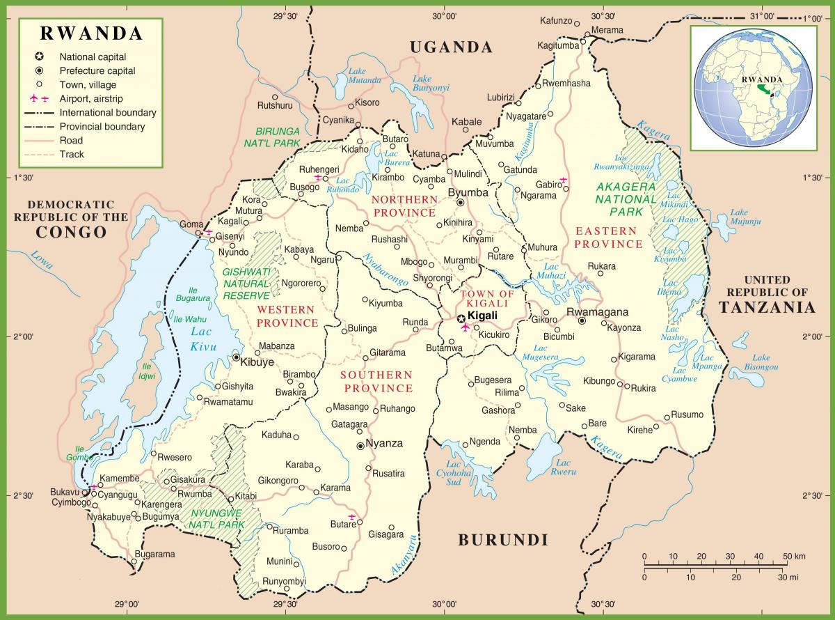 map of Rwanda political