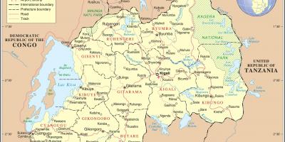 Map of administrative map of Rwanda