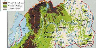 Geographical map of Rwanda